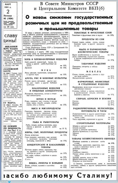 Почему при Сталине снижали цены