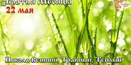 Братья месяцы. 22-е мая - Никола Вешний, Травный, Теплый Братья месяцы. 22-е мая - Никола Вешний, Травный, Теплый