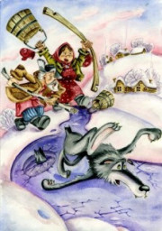 Дед-разиня, хитрая лиса и глупый волк  Сказка в стихах