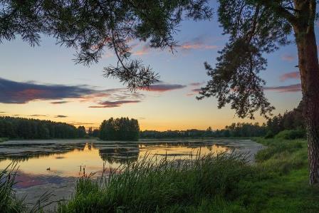 Вечер дремлет у дороги...