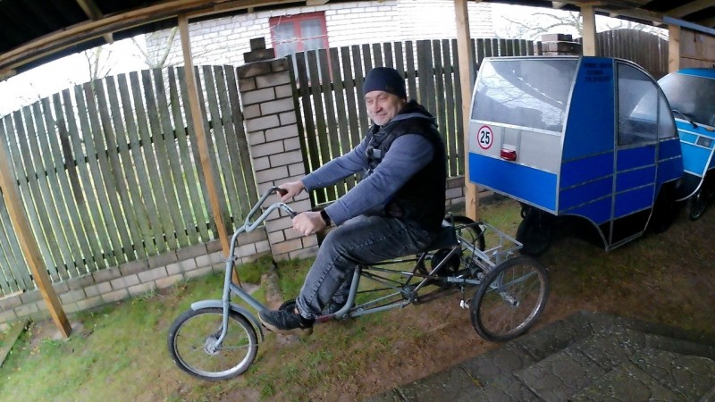 Первая поездка на веломобиле девятого поколения под дождем