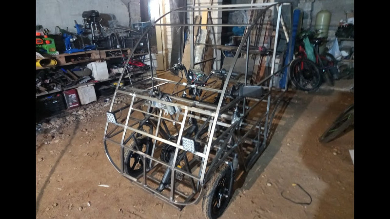 Веломобиль из  электроскутера Часть 7. Assemble a velomobile from one electric scooter.