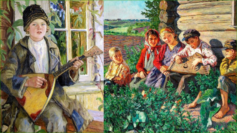 Русская деревня и славянские узоры в творчестве  художника Богданова-Бельского