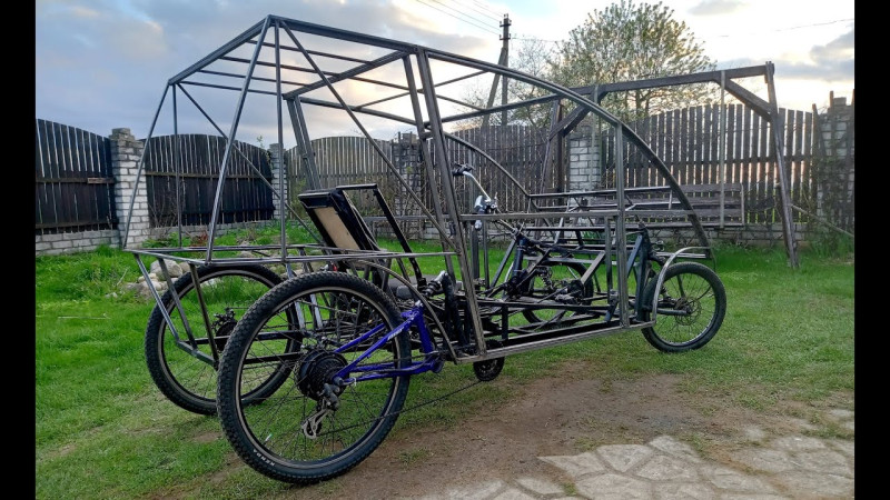 Электро веломобиль гибрид для сельской местности пятого поколения. Очередная серия