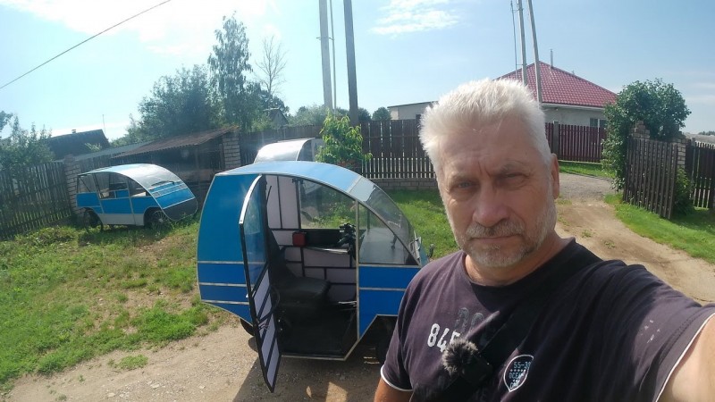 Белорусский веломобиль для инвалида. Belarusian velomobile for the disabled.