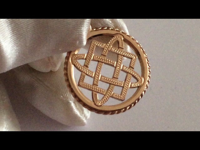 Звезда Лады в круге    Славянский оберег Ручная работа Золото 585