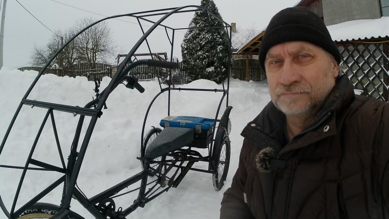 Белорусский веломобиль испытания циклоном "Френсис-Уилли"