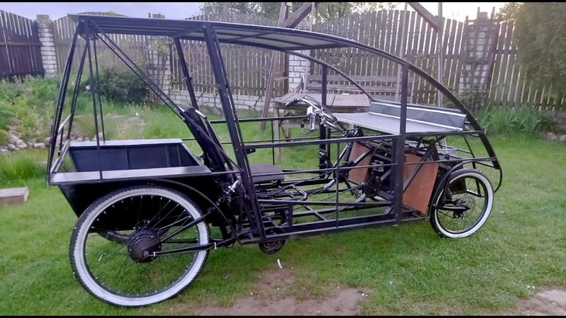 Электро веломобиль гибрид. На выставку все доделать не успеваю