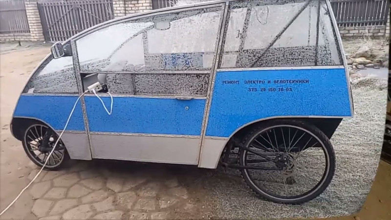Белорусский веломобиль из дешевого китайца. Belarusian velomobile from cheap Chinese product.