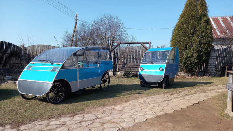 Белорусский веломобиль для деревни. Belarusian velomobile for the village.