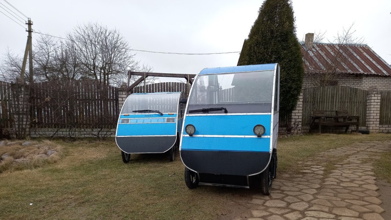 Белорусский веломобиль, поездка в сильный ветер. Belarusian velomobile, riding in strong wind.